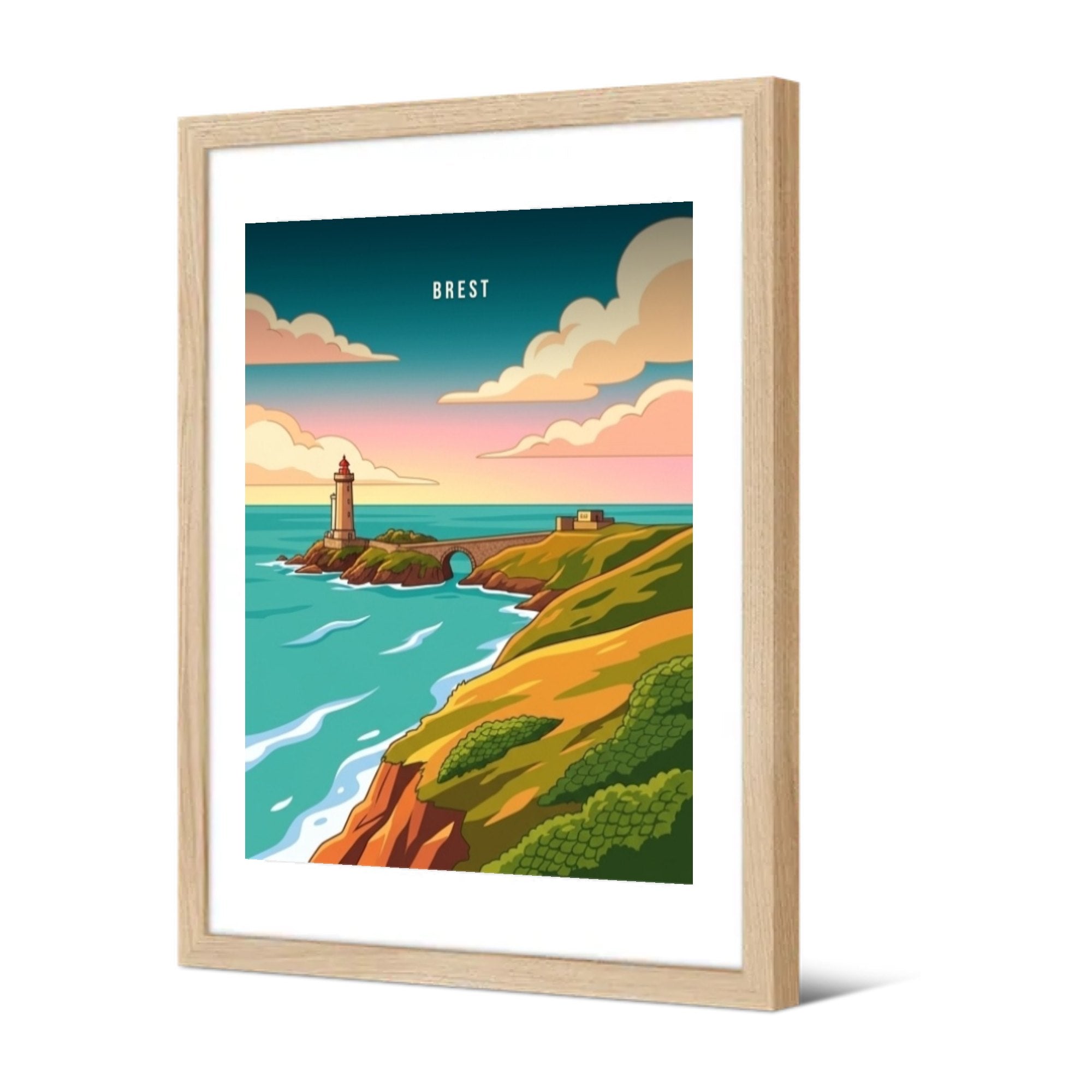 Phare du Petit Minou — Pôdevache, encadrée, vue de trois quarts