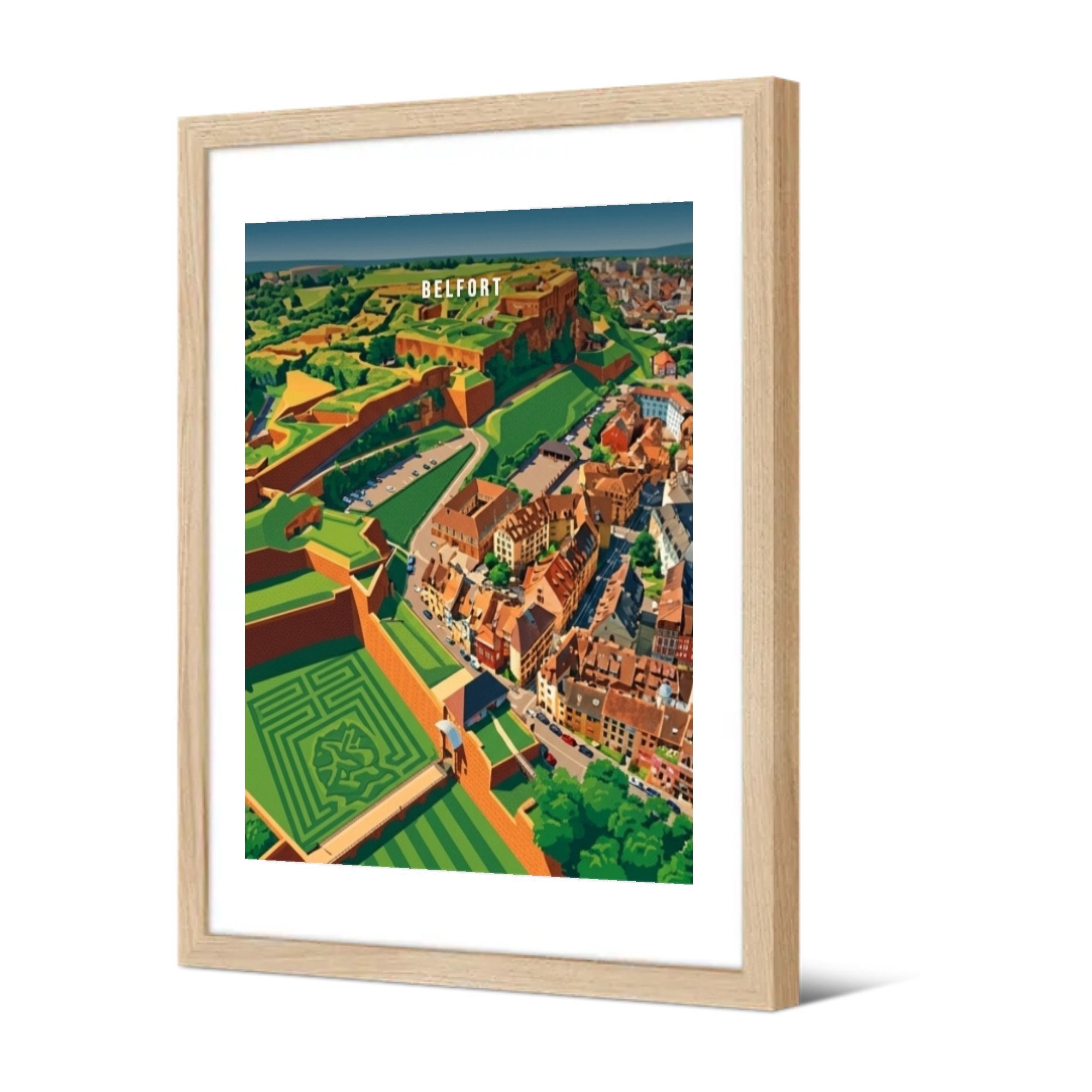 La Citadelle et la vieille ville — Pôdevache, encadrée, vue de trois quarts