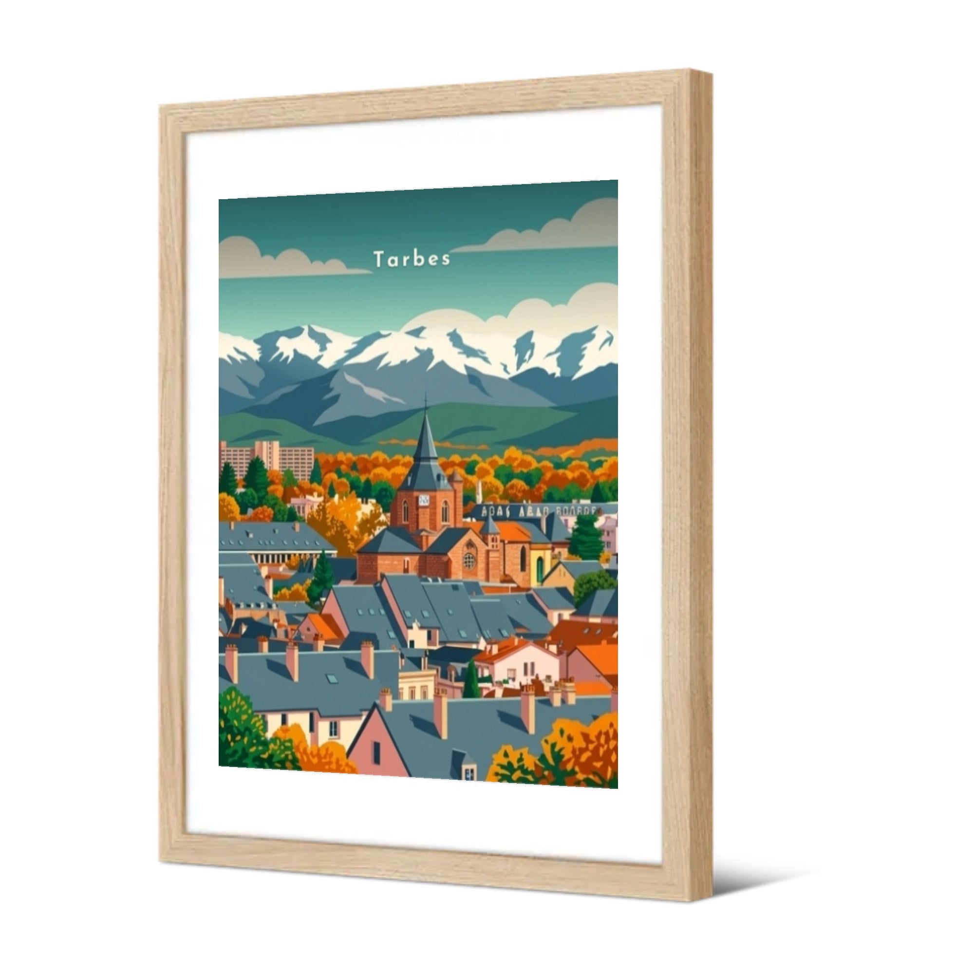 Panorama sur la chaîne des Pyrénées — Pôdevache, encadrée, vue de trois quarts