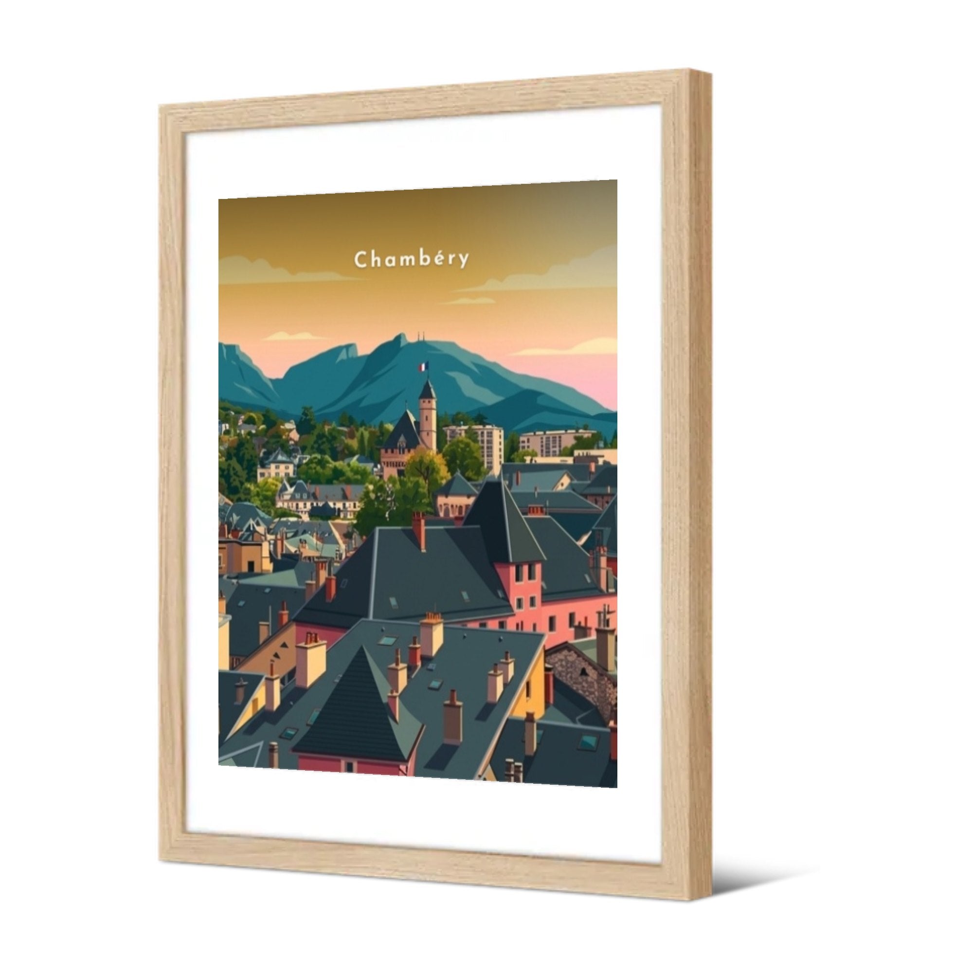 Le château dominant les toits — Pôdevache, encadrée, vue de trois quarts