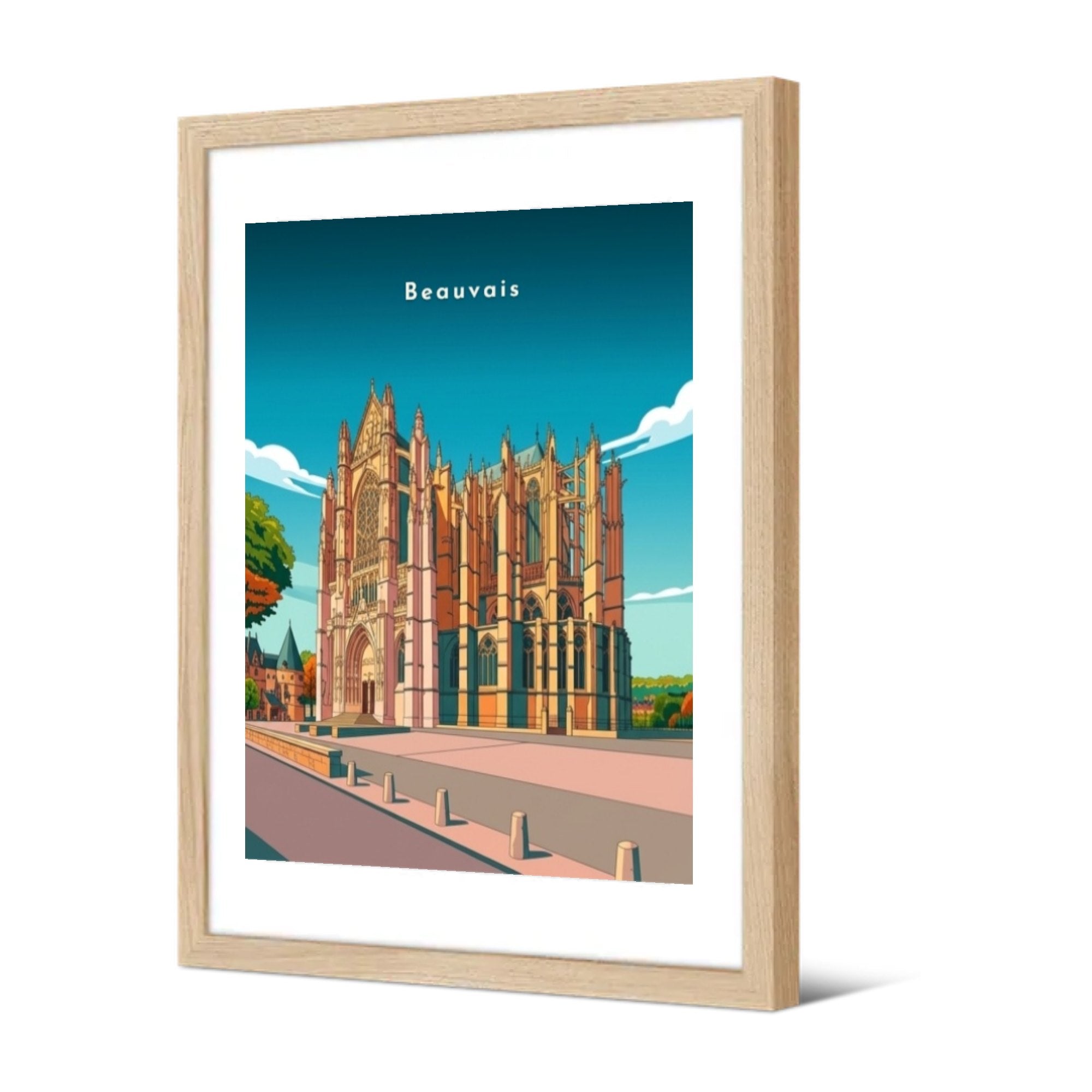 La cathédrale Saint-Pierre — Pôdevache, encadrée, vue de trois quarts