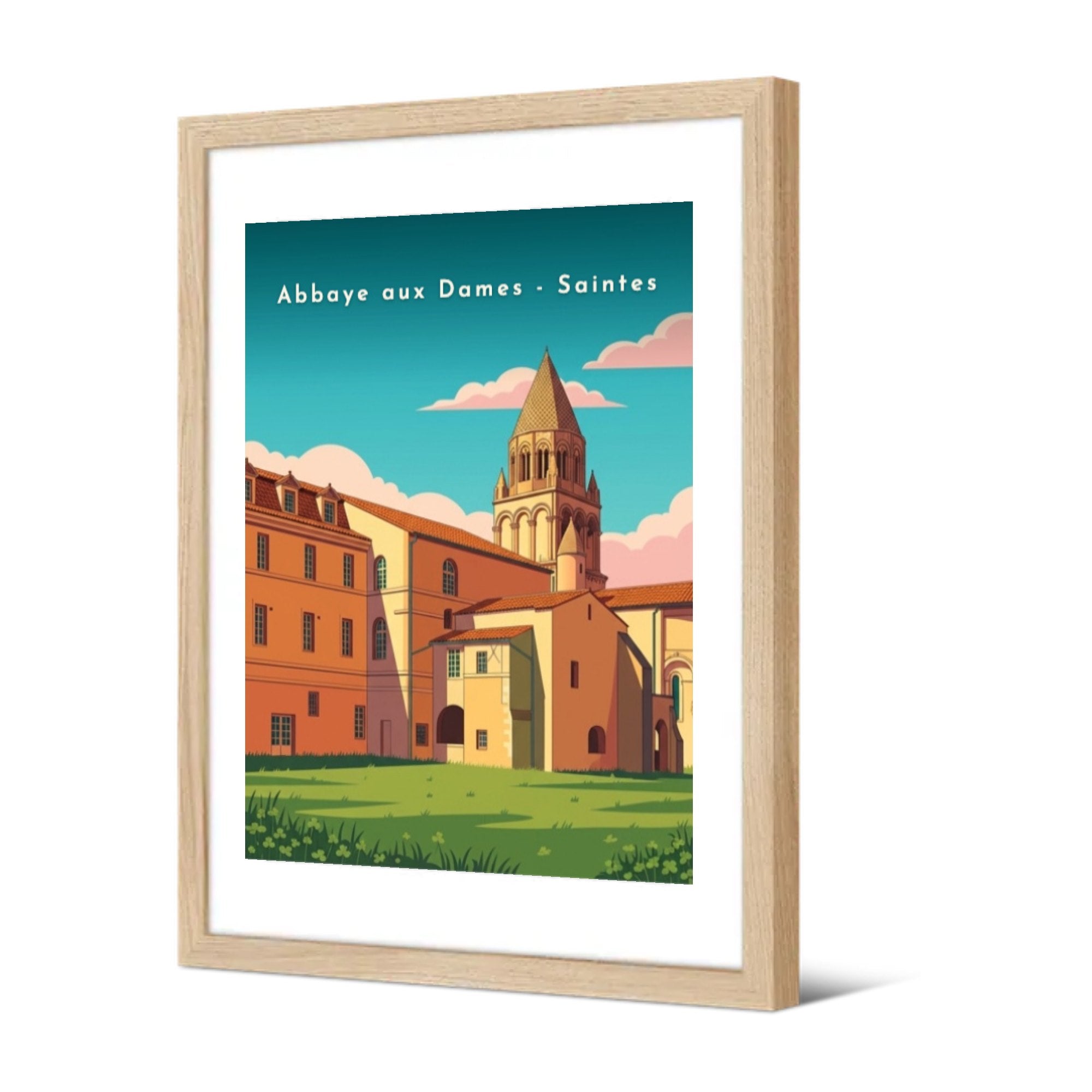 Abbaye aux Dames - Saintes — Pôdevache, encadrée, vue de trois quarts