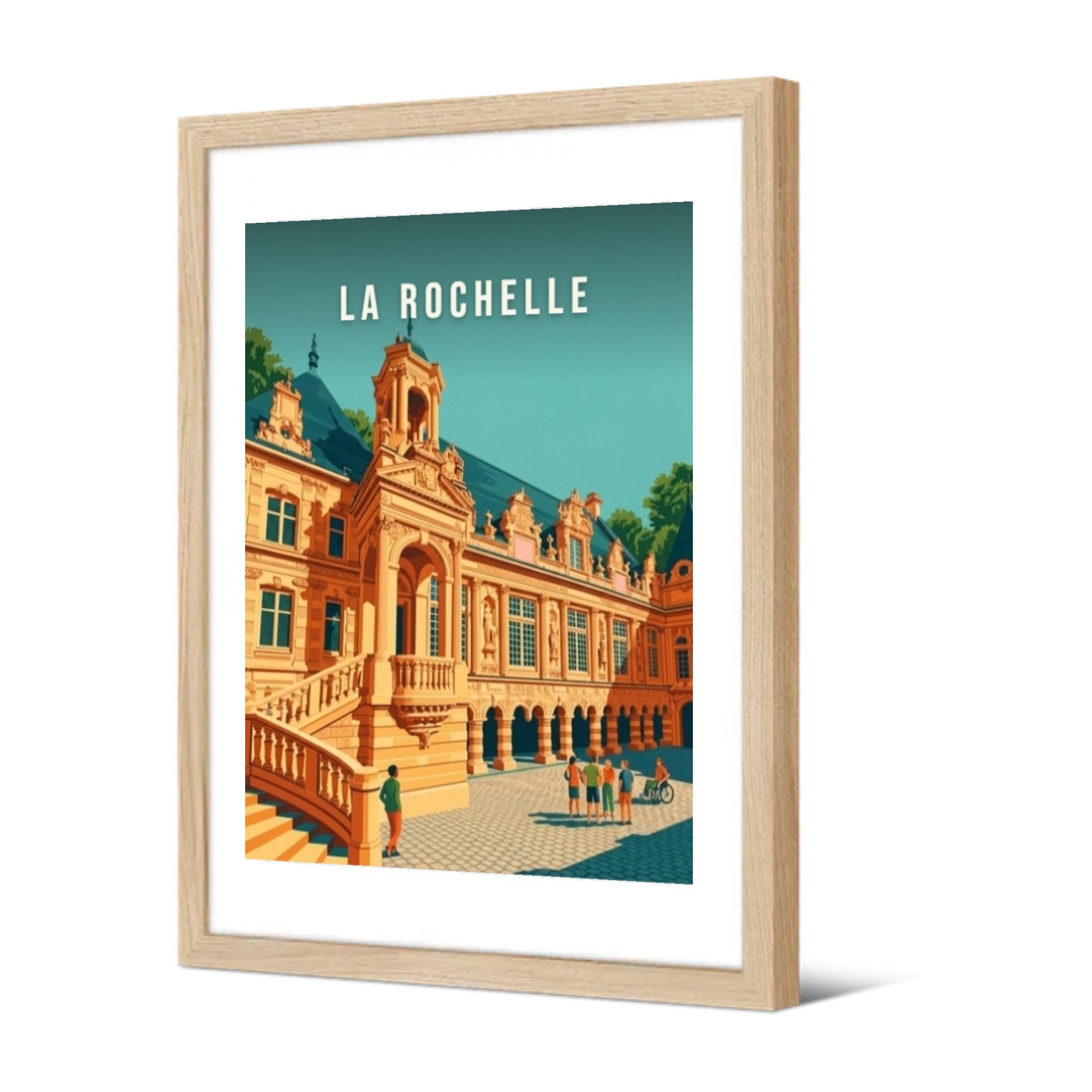 La cour de l'Hôtel de Ville — Pôdevache, encadrée, vue de trois quarts