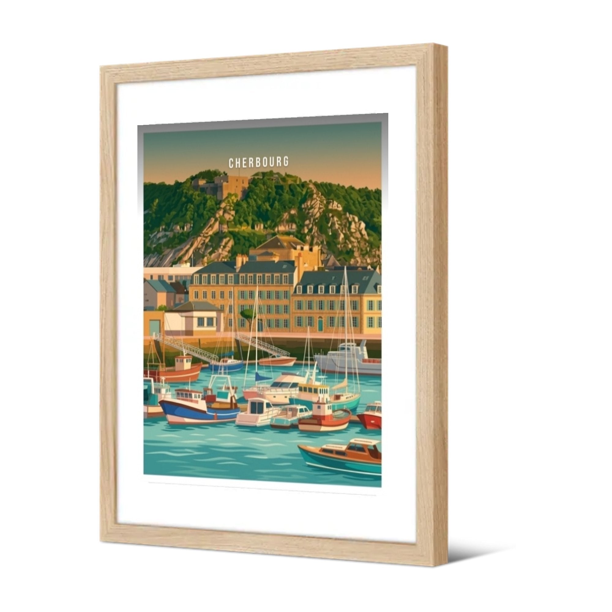 Cherbourg — Pôdevache, encadrée, vue de trois quarts