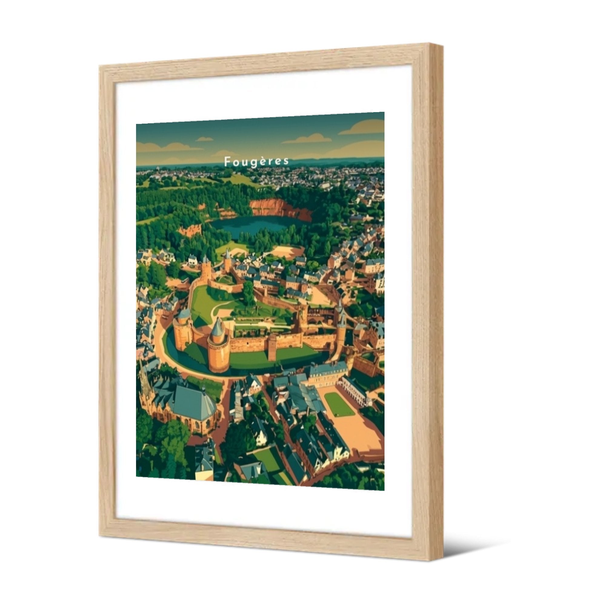 Vue aérienne de la forteresse — Pôdevache, encadrée, vue de trois quarts