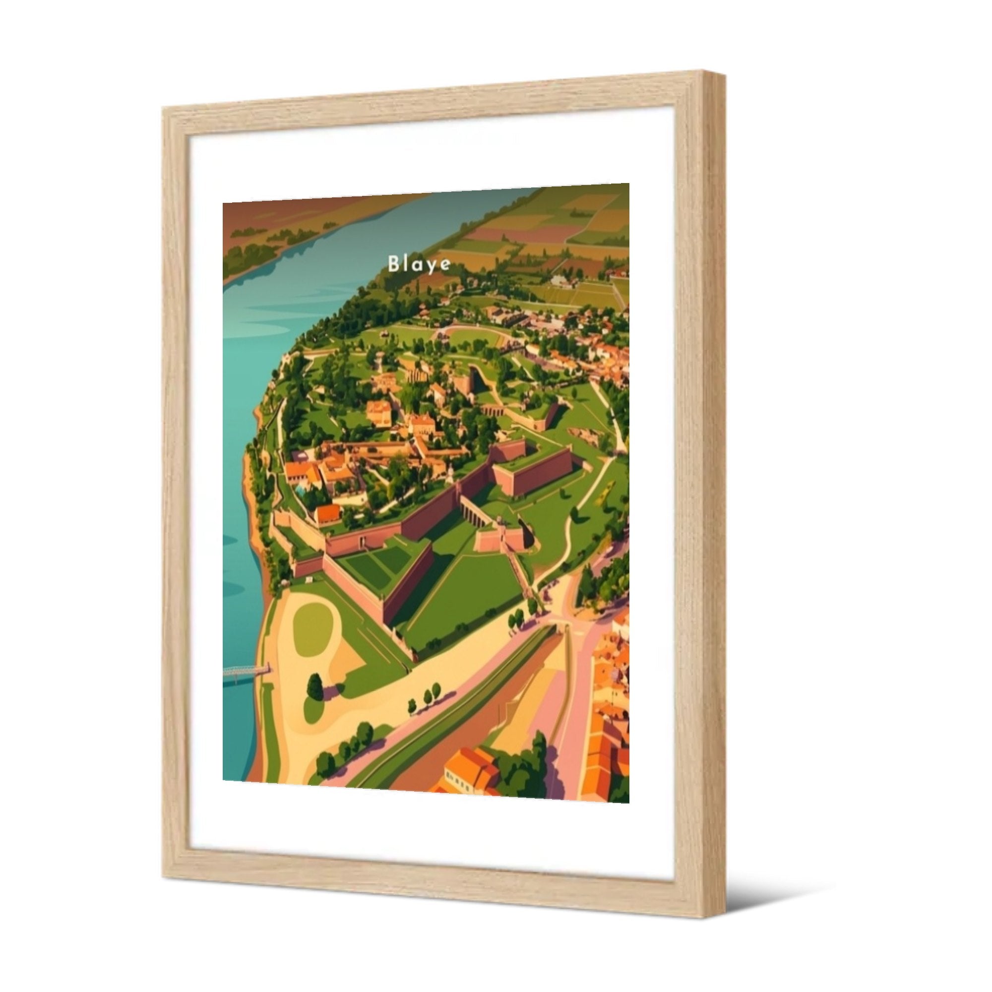 Vue aérienne de la citadelle — Pôdevache, encadrée, vue de trois quarts