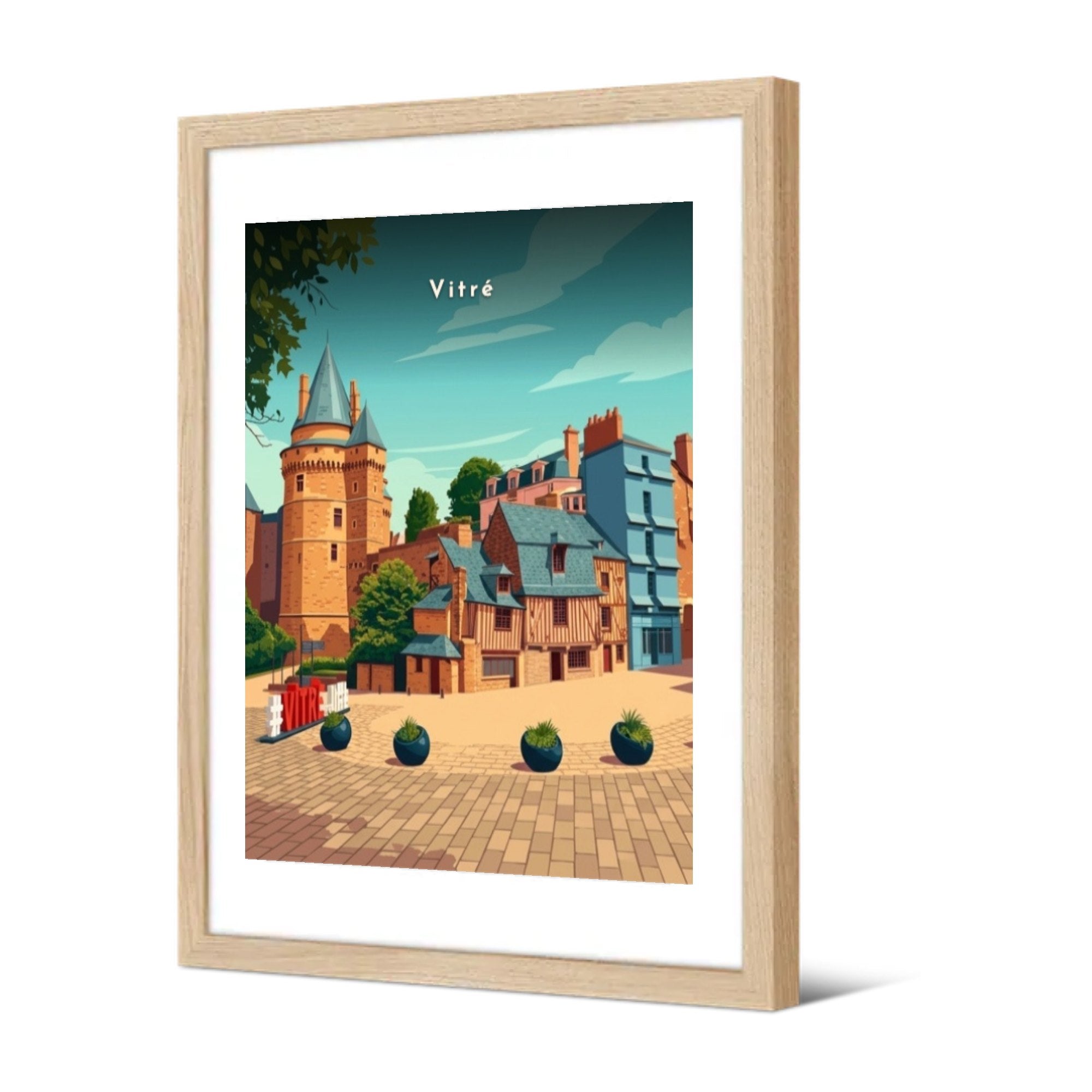 La place du Château — Pôdevache, encadrée, vue de trois quarts