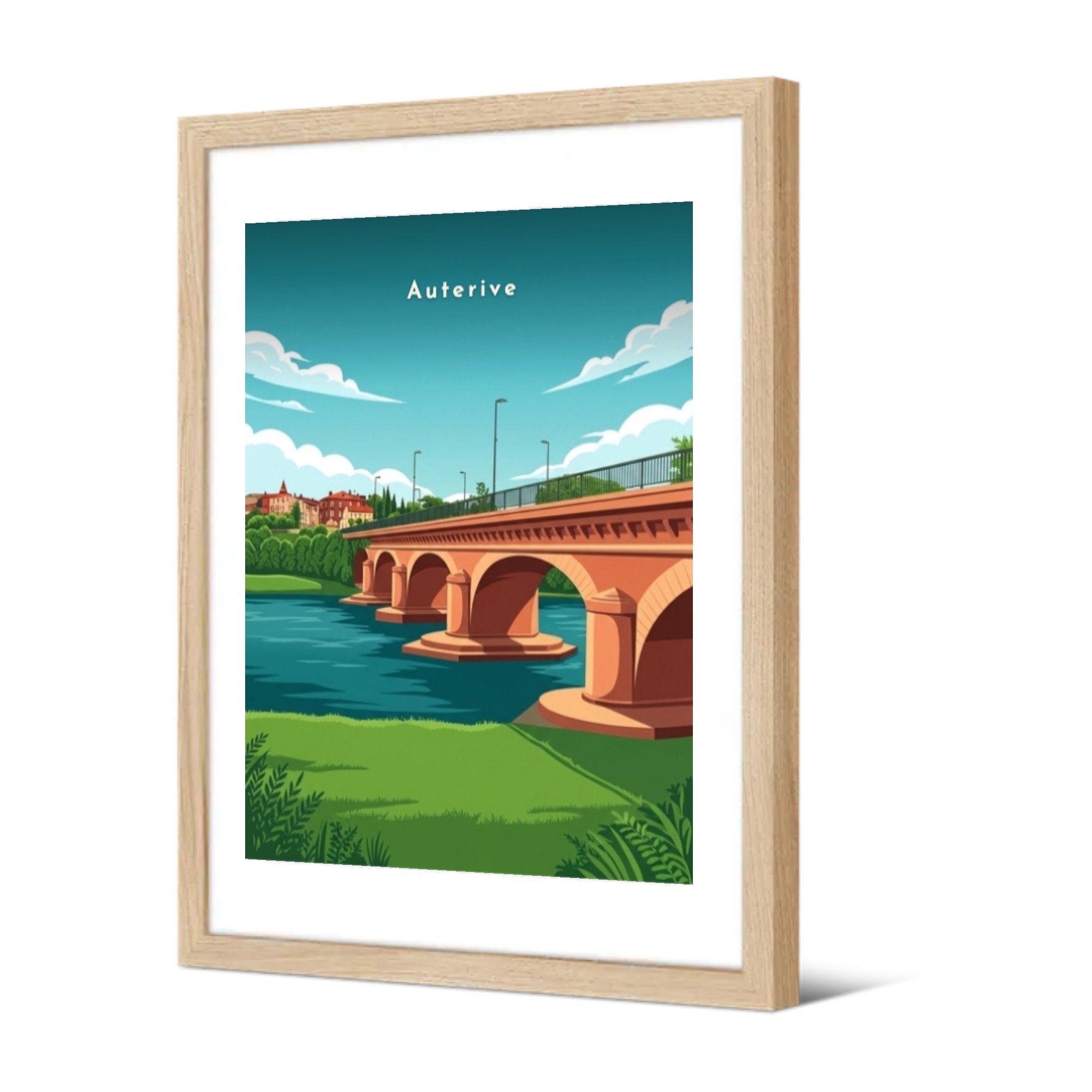 Le pont sur l'Ariège — Pôdevache, encadrée, vue de trois quarts