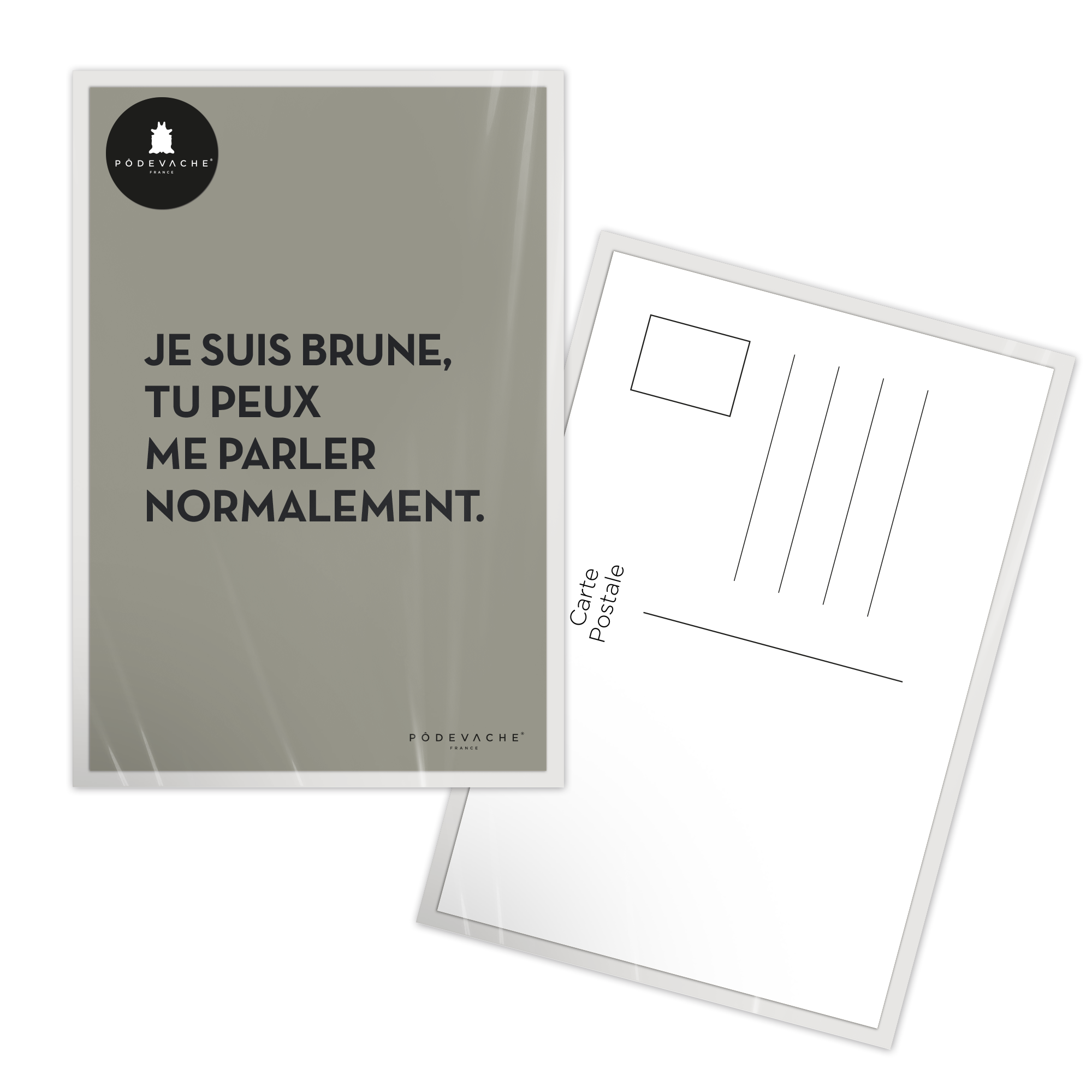 Carte postale message Brune