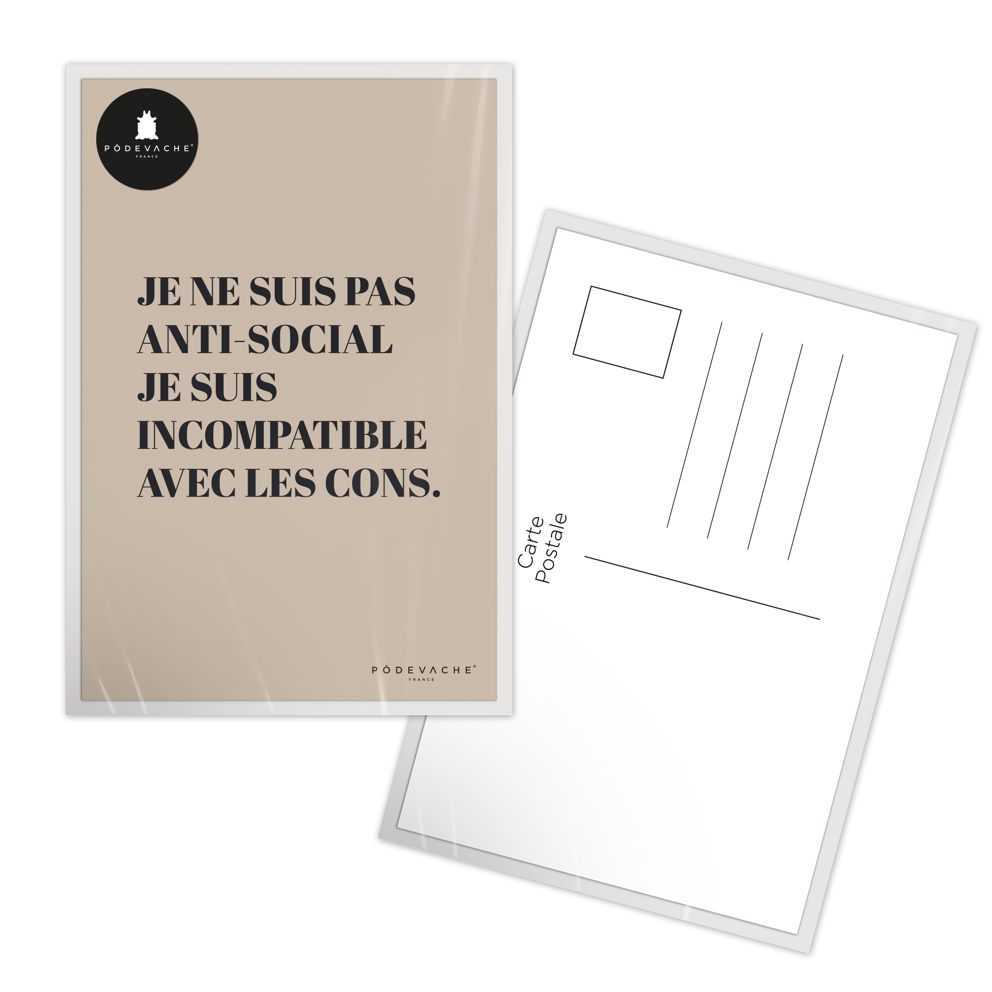 Carte postale message Anti Social