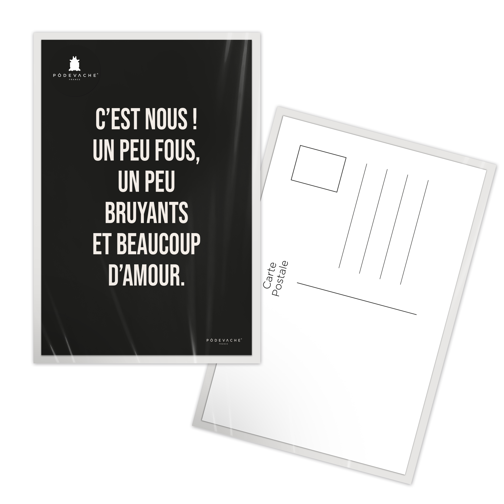 Carte postale message Un Peu Fous