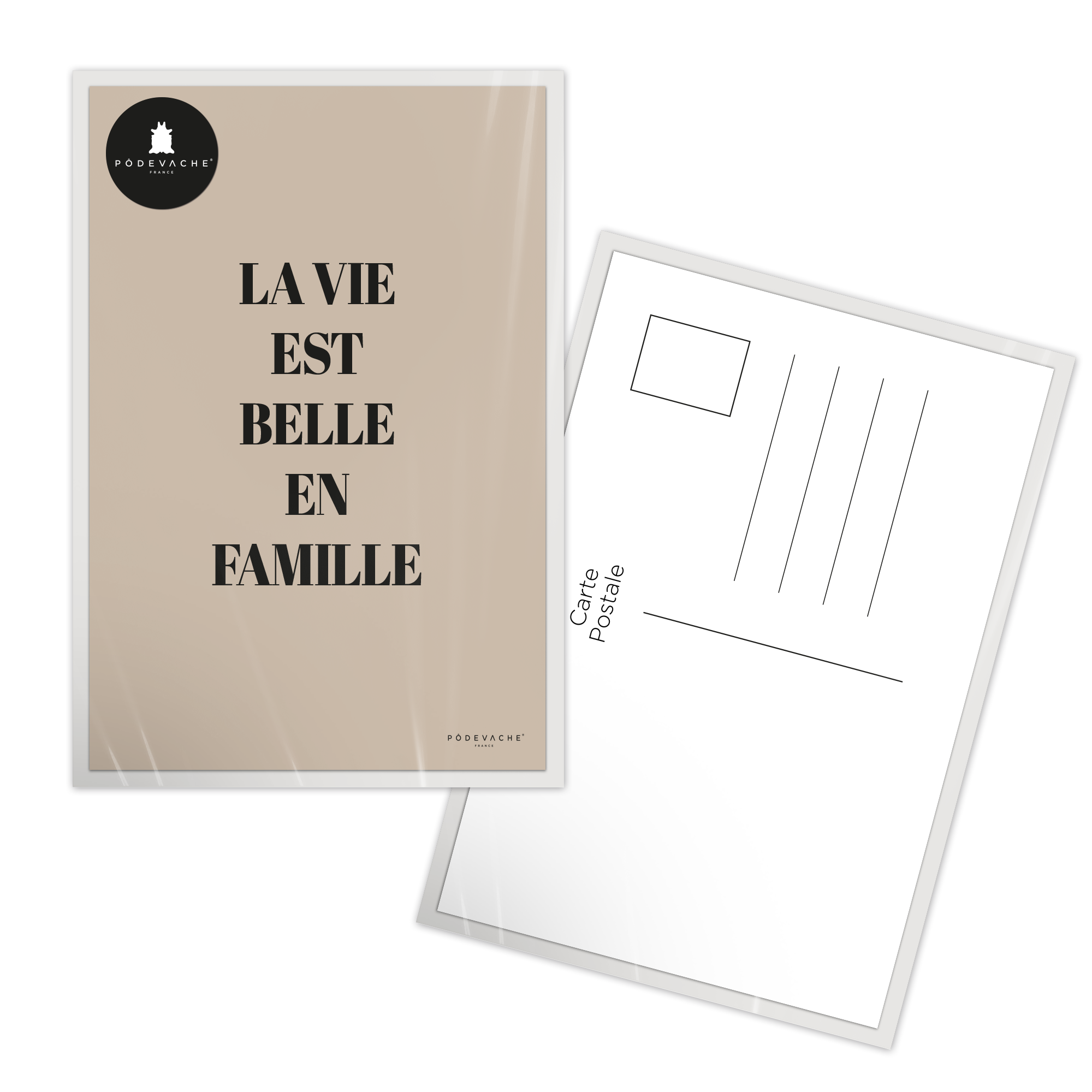 Carte postale message Vie est Belle Famille