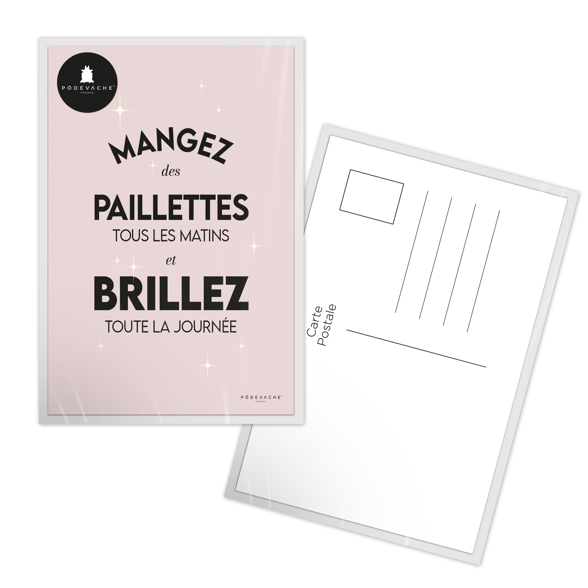 Carte postale message Mangez des Paillettes