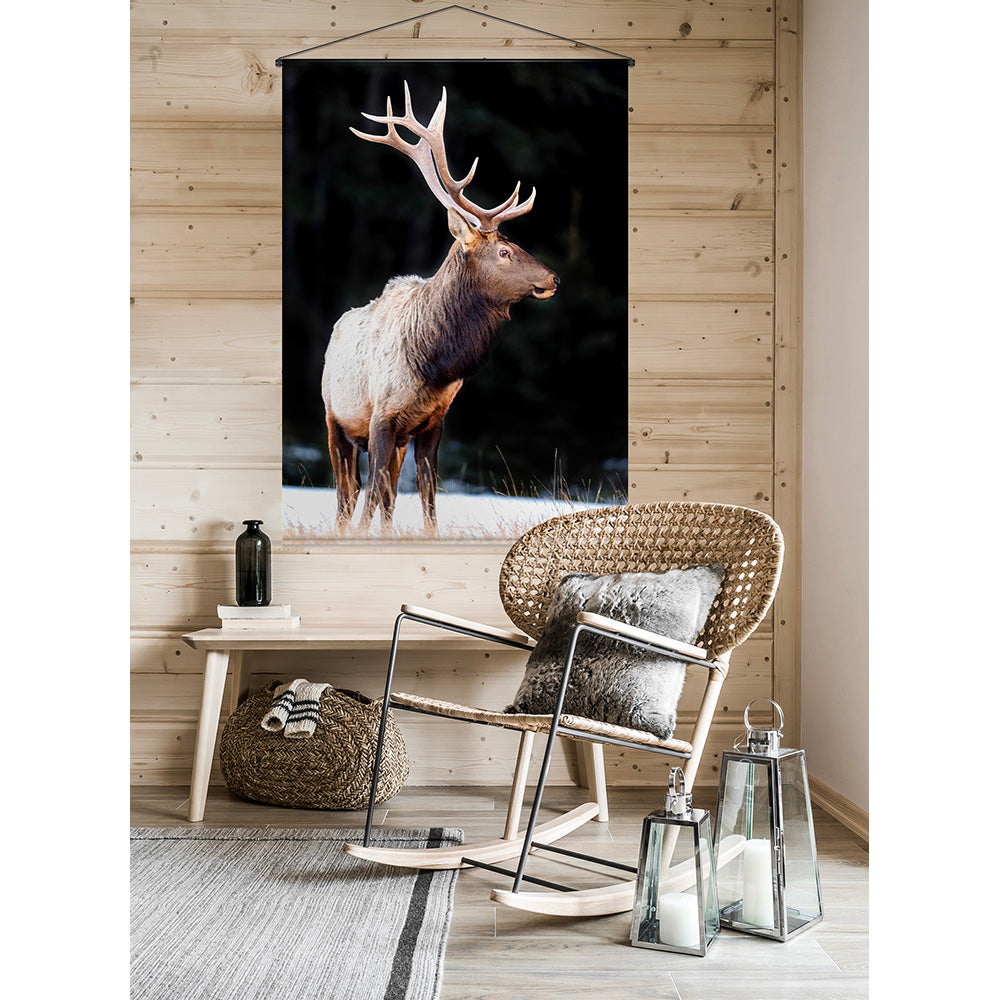 Velvet kakemono Deer Moschus