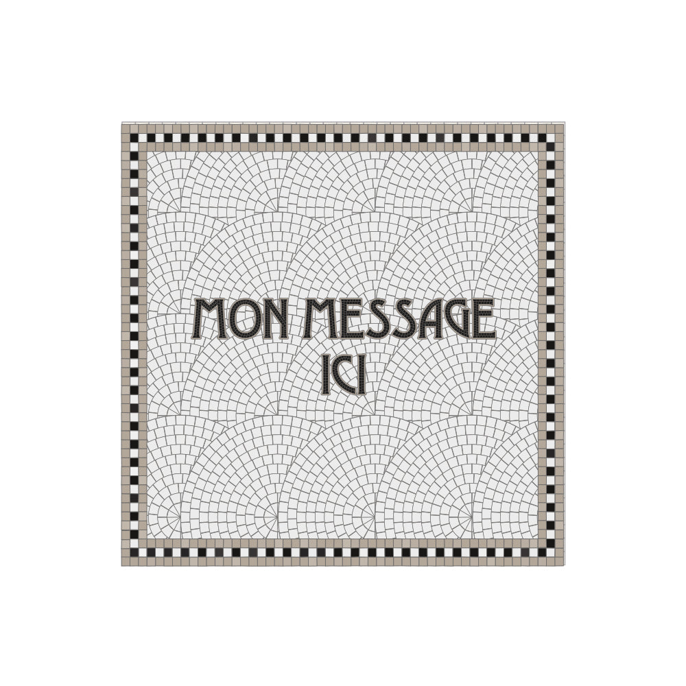 Set of 6 personalized vinyl coasters Mosaïc Gray