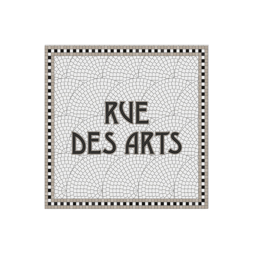 Set of 6 personalized vinyl coasters Mosaïc Gray