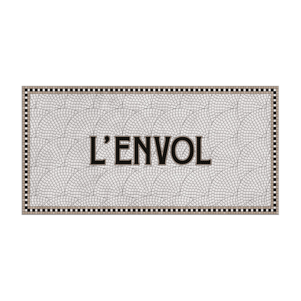 Tapis vinyle personnalisé Mosaïc Gris