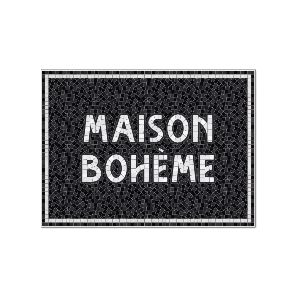 Black Mosaïc personalized vinyl placemat