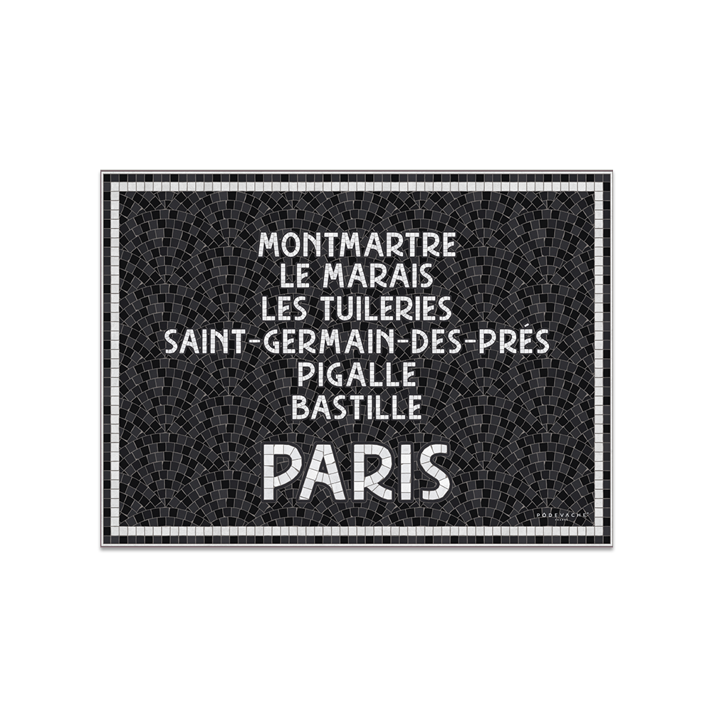 Set de table vinyle Mosaïc Noir Paris