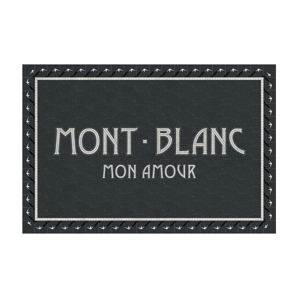 Personalized mountain vinyl rug