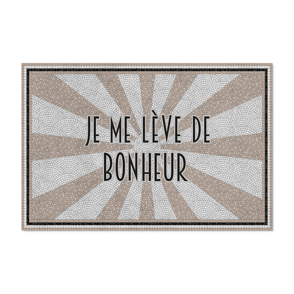 Tapis vinyle personnalisé Ray Beige