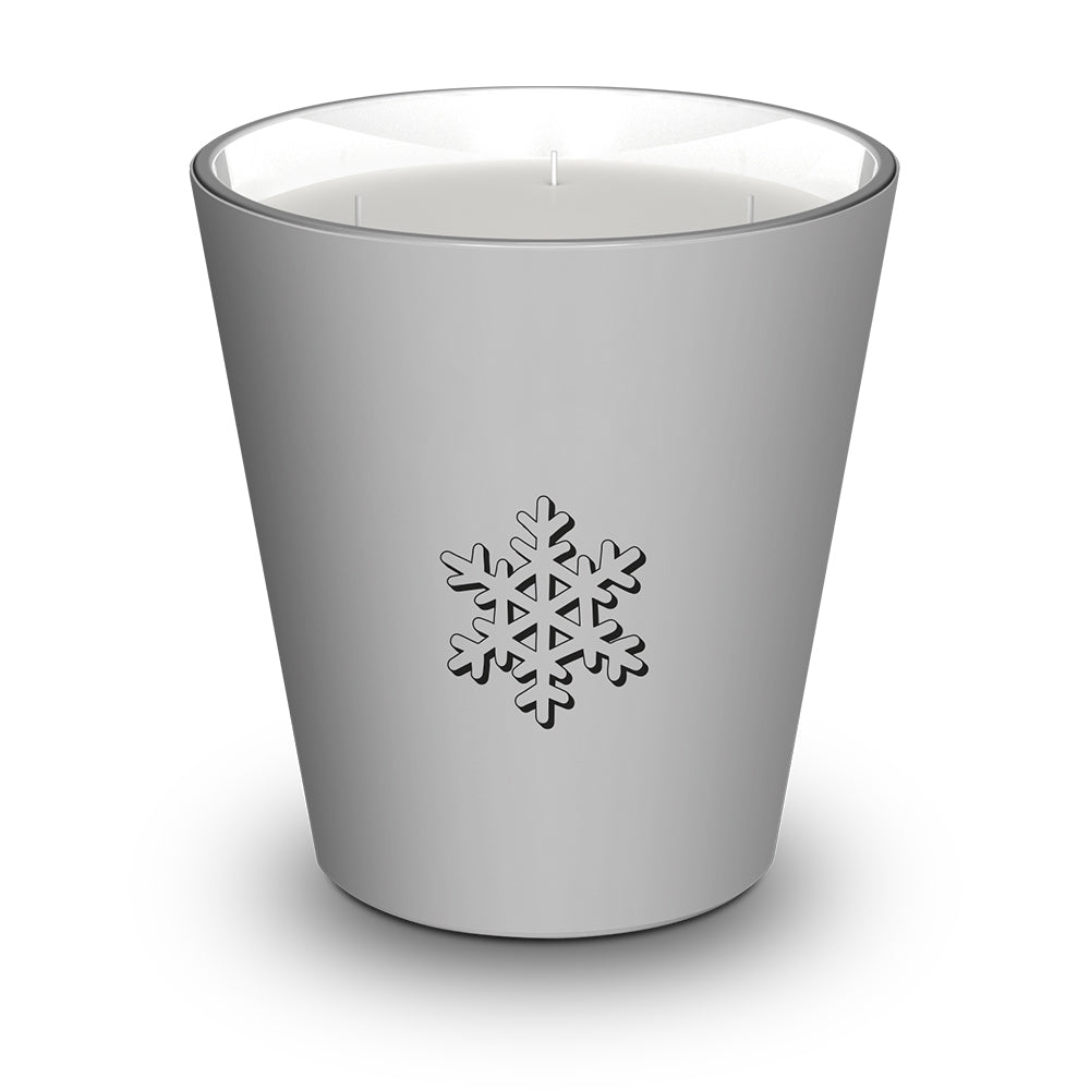 Personalized scented candle Snowflake Gray - Sandalwood / Vanilla / Musk