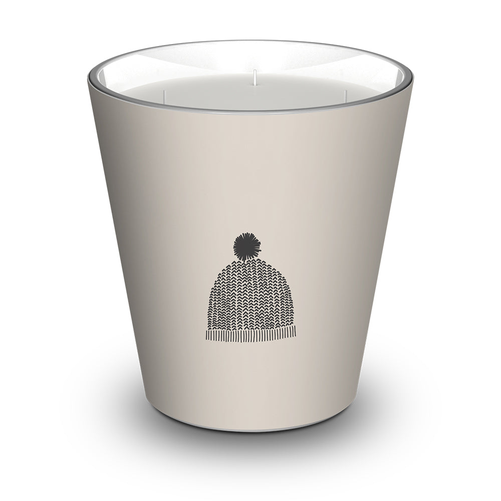 Personalized Beige Bonnet scented candle - Vanilla / Tonka Bean / Patchouli