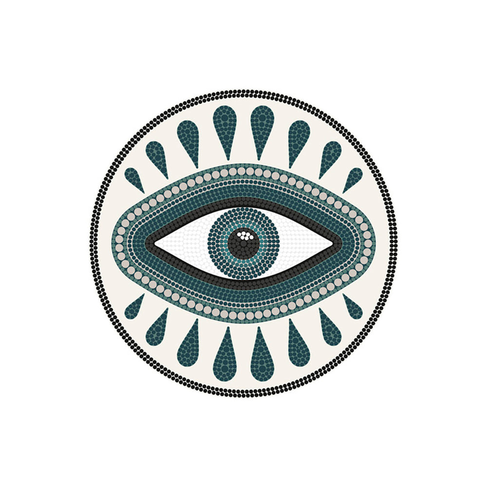 Set of 6 Powerful Eye vinyl coasters