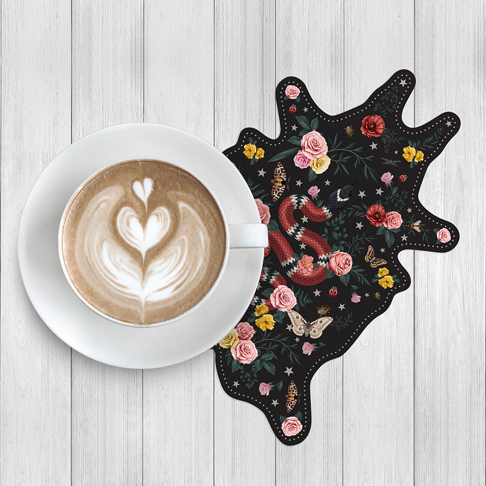 Lot de 6 dessous de verre vinyle Snake - Forme Peau