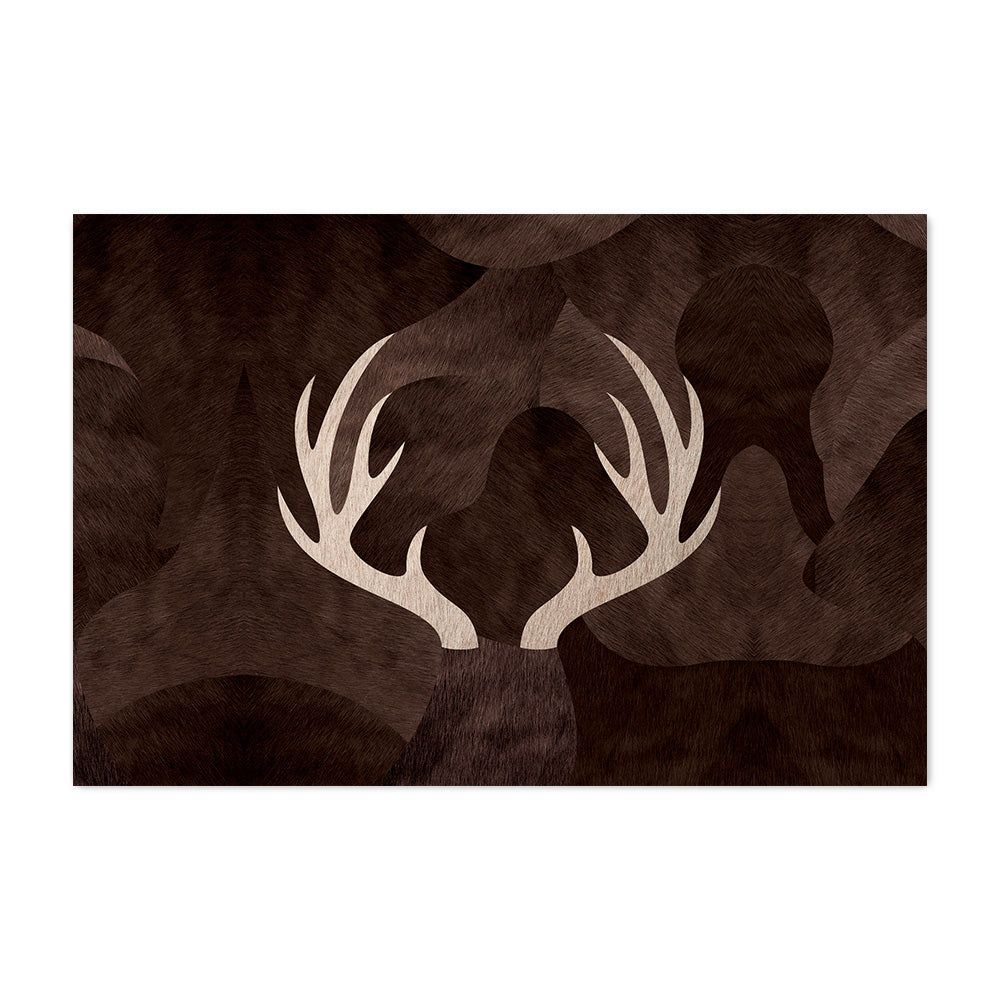 Deer horns vinyl rug