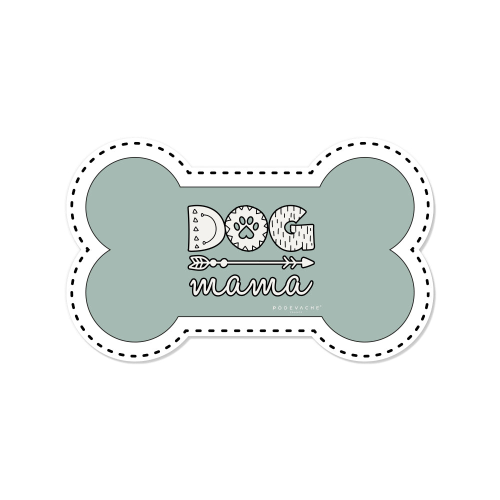 Tapis gamelle vinyle Dog Mama en forme d'os - Chien