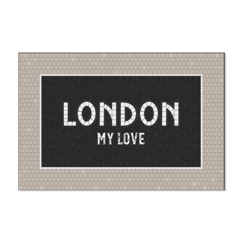 Personalized vinyl rug Metro Rosé