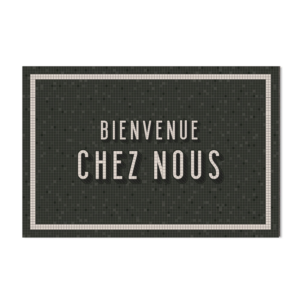 Tapis vinyle personnalisé Retro Kaki