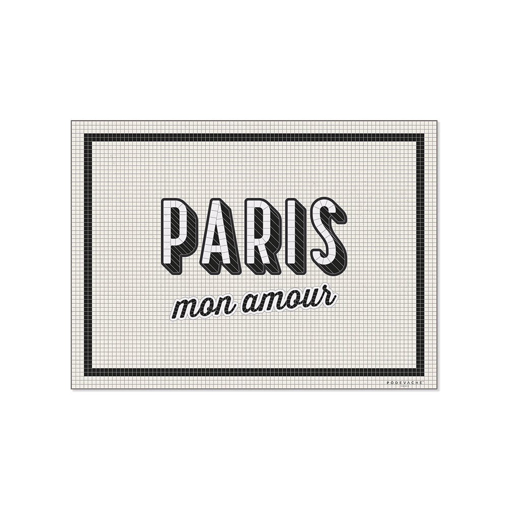 Personalized vinyl placemat Retro White