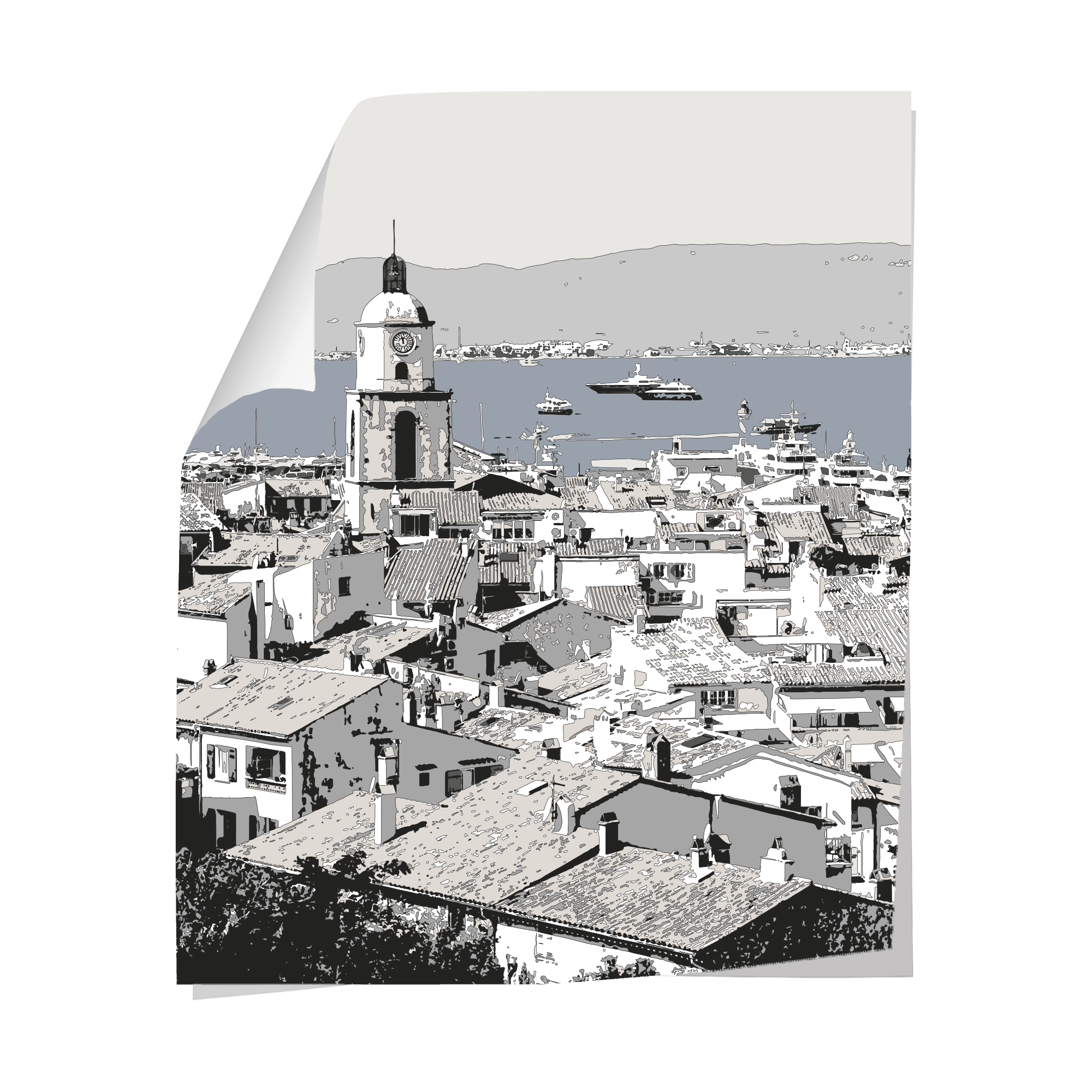 Papier peint panoramique St Tropez