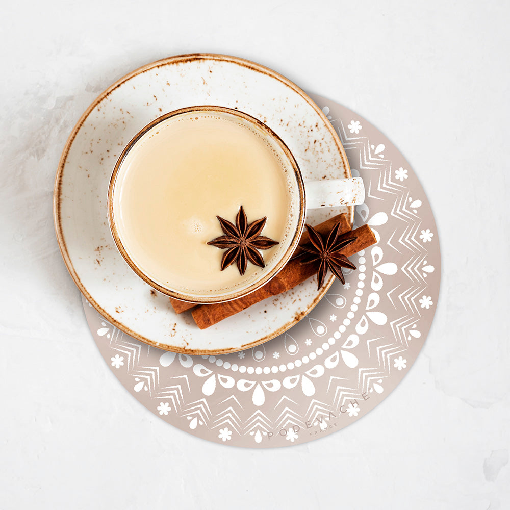 Set of 6 Mandala vinyl coasters