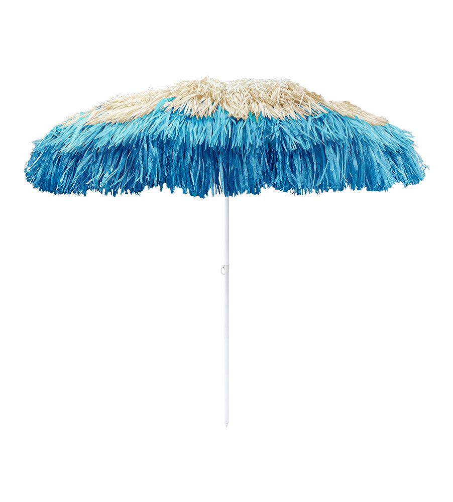 Yaka raffia fringed tilting parasol