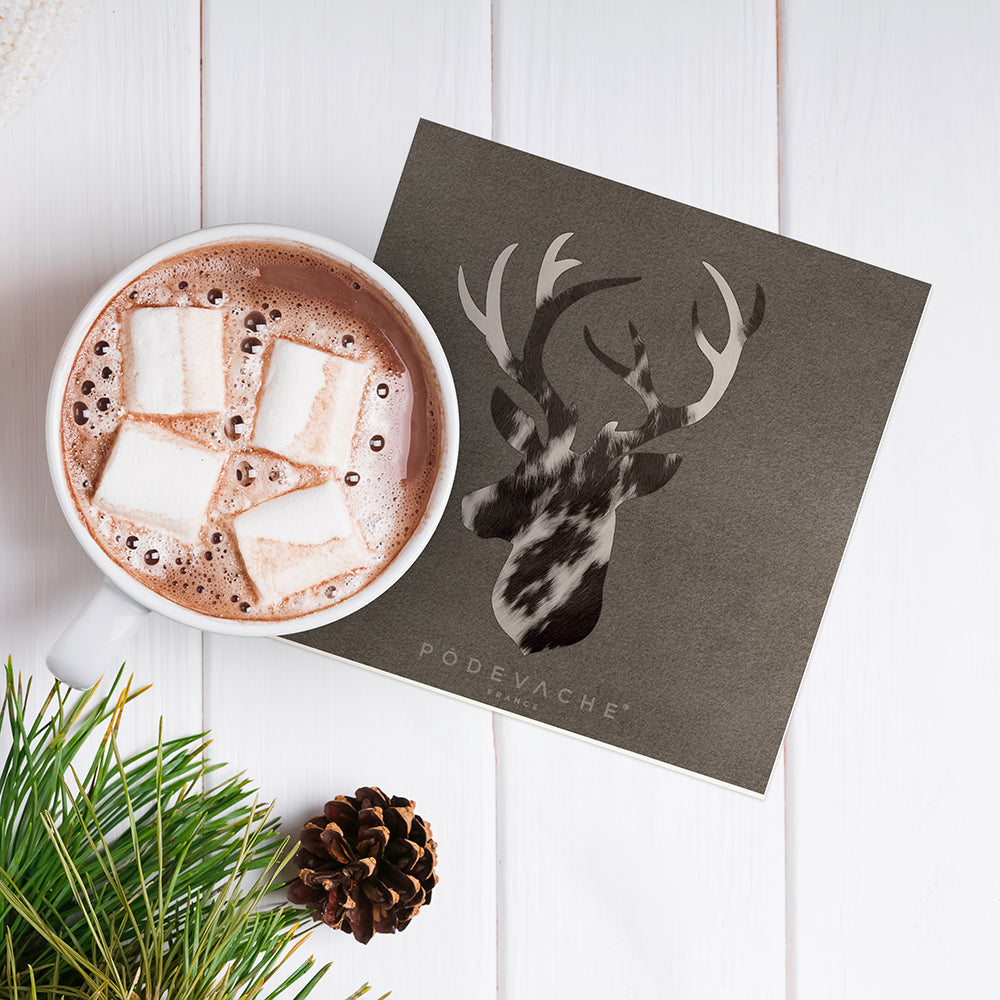 Set of 6 Horn vinyl coasters