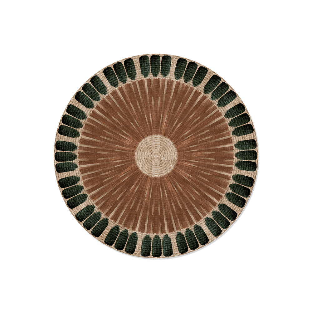 Lot De 6 Sets De Table Ronds Boho Mandala - Vinyle Lavable Résistant à La Chaleur