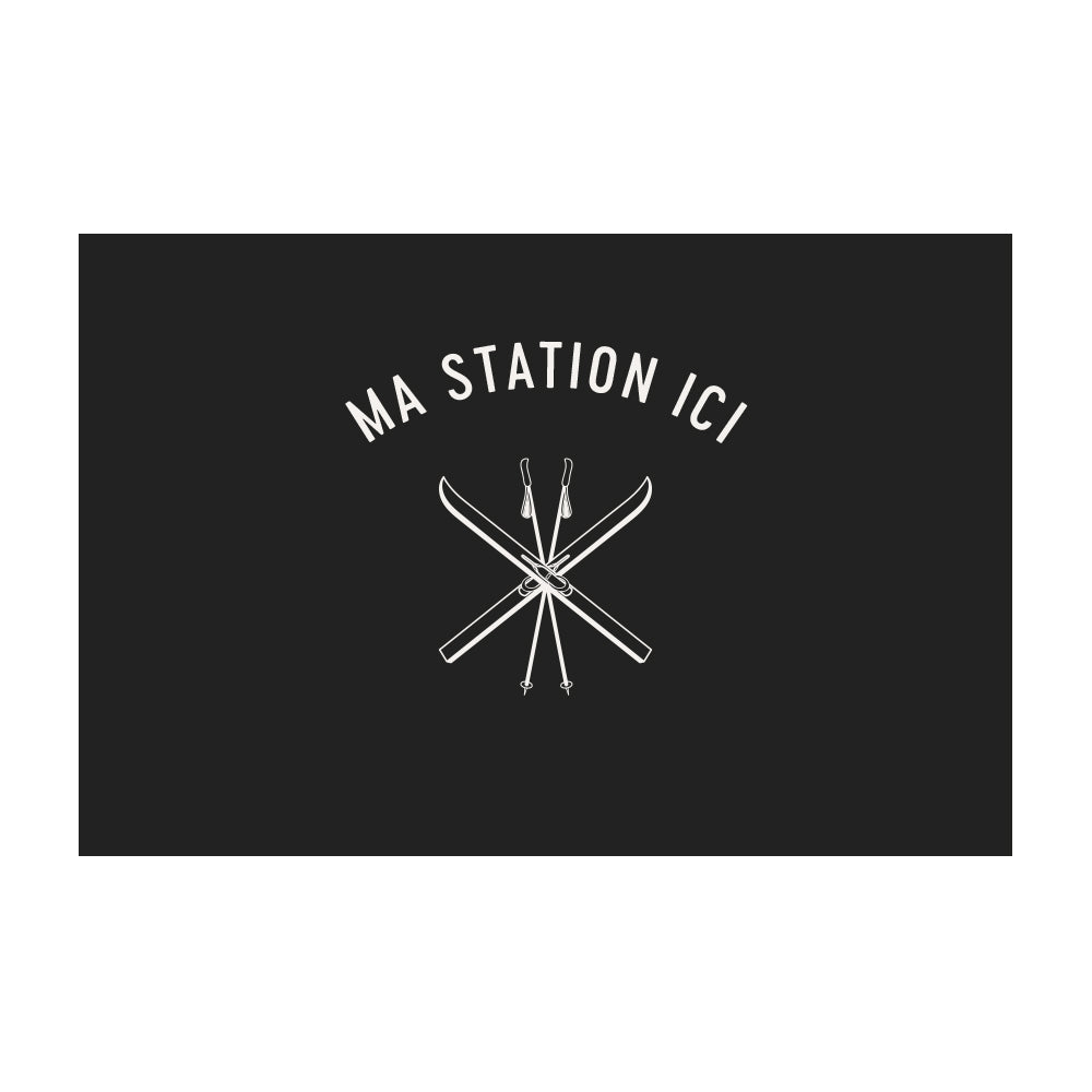 Ski Mountain personalized vinyl rug