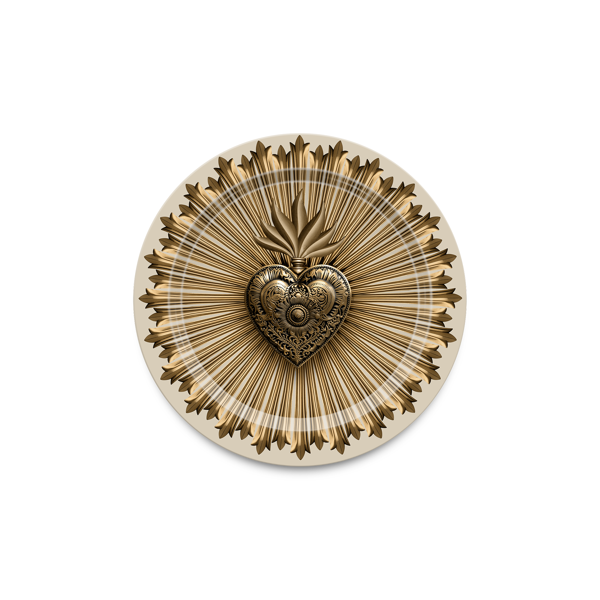 Vide poche en bois rond Gold Ex-Voto