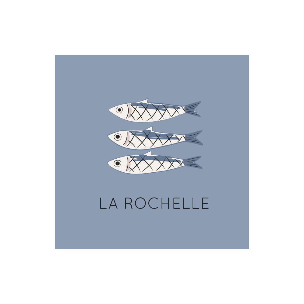 Set of 6 personalized Little Fishes vinyl coasters