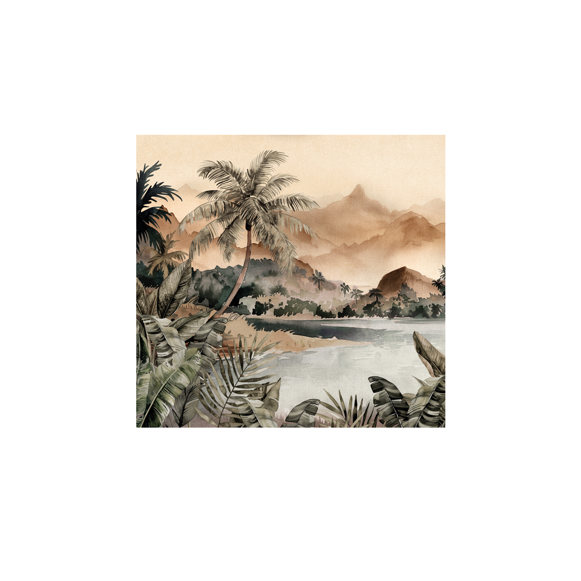 Lot De 6 Dessous De Verre Vinyle Jungle Bango