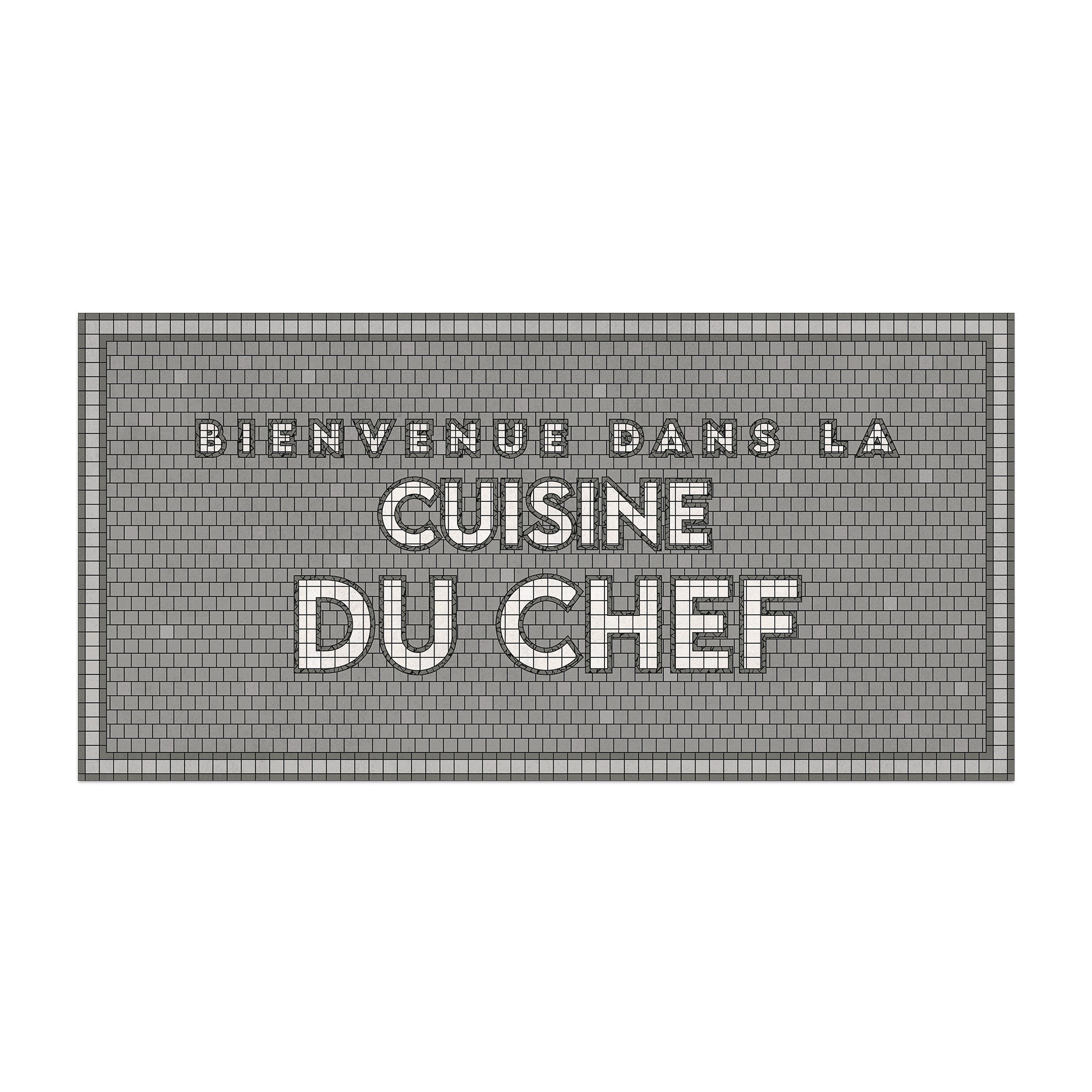Tapis vinyle personnalisé District - Gris