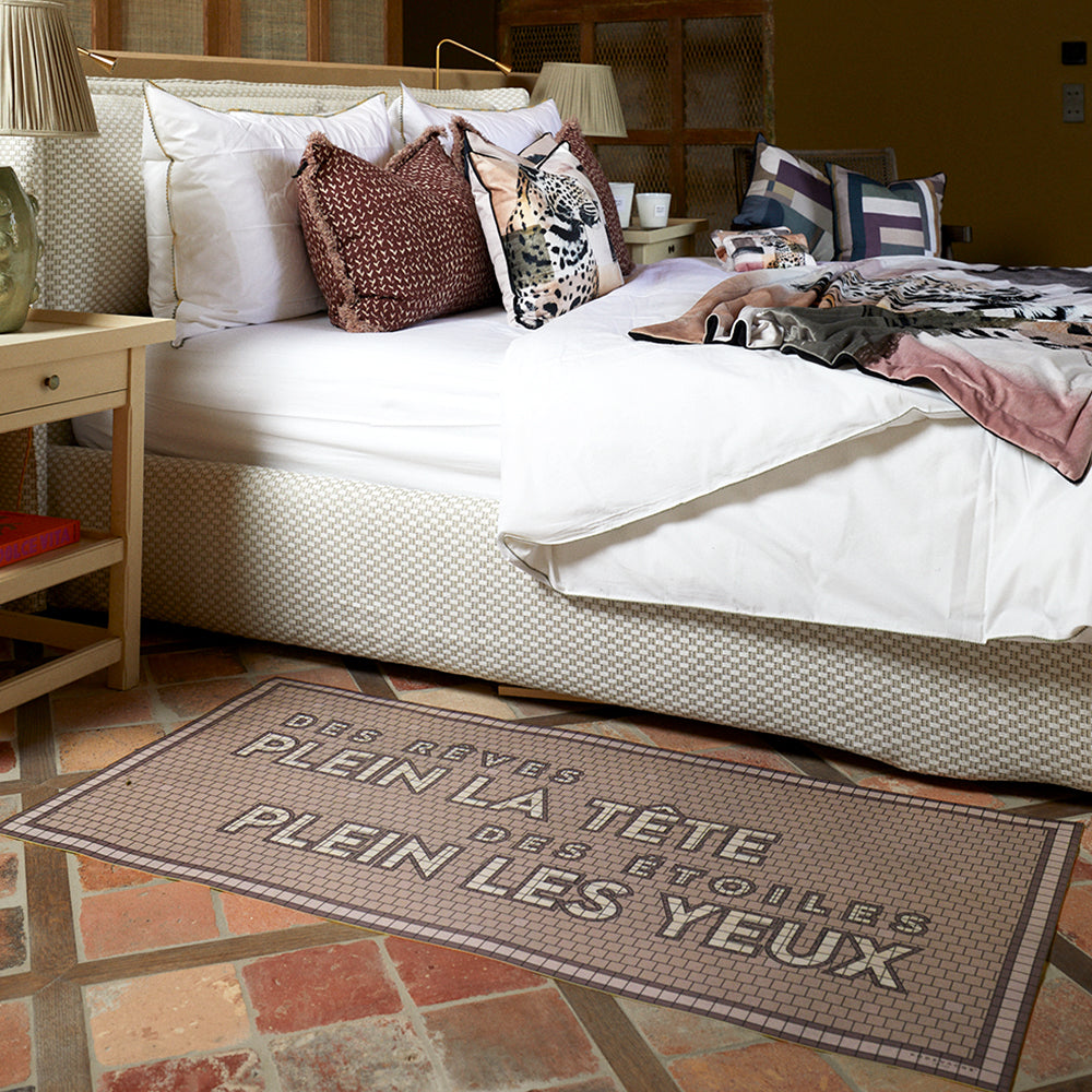 Tapis vinyle personnalisé District - Rose