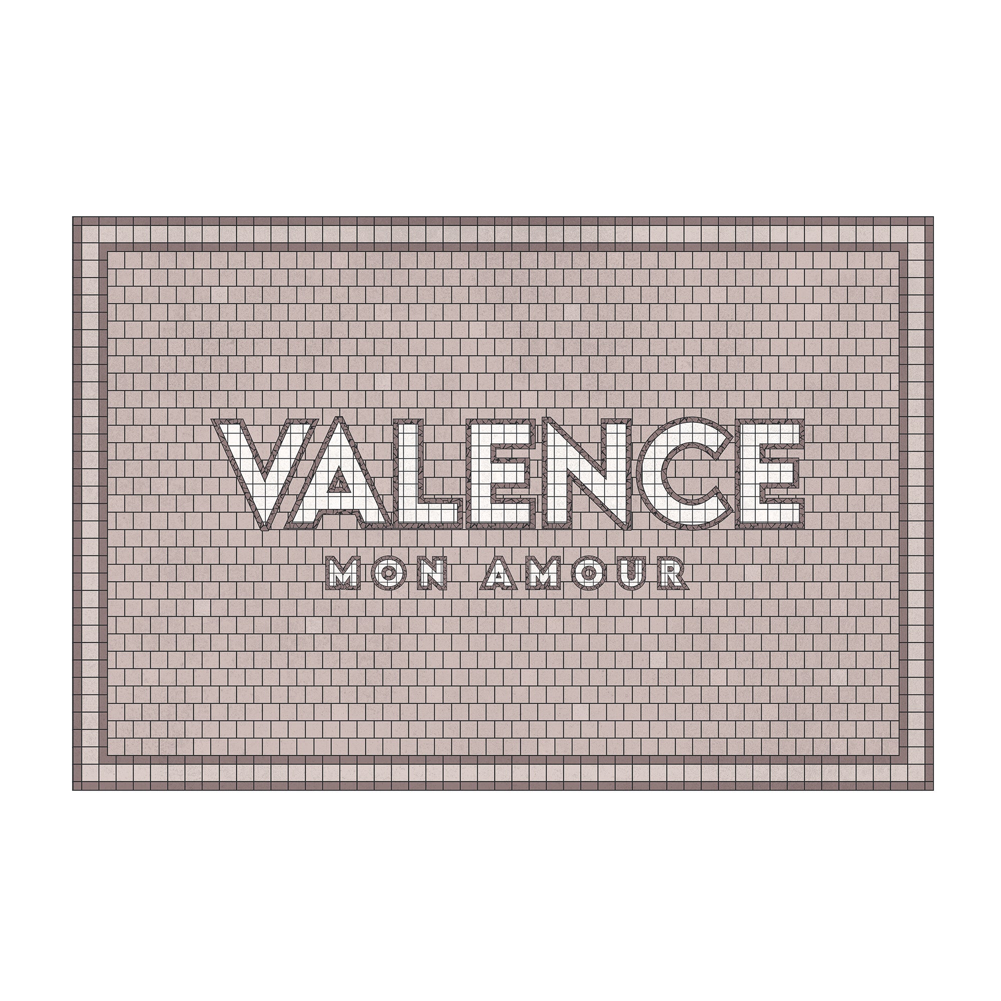 Tapis vinyle personnalisé District - Rose