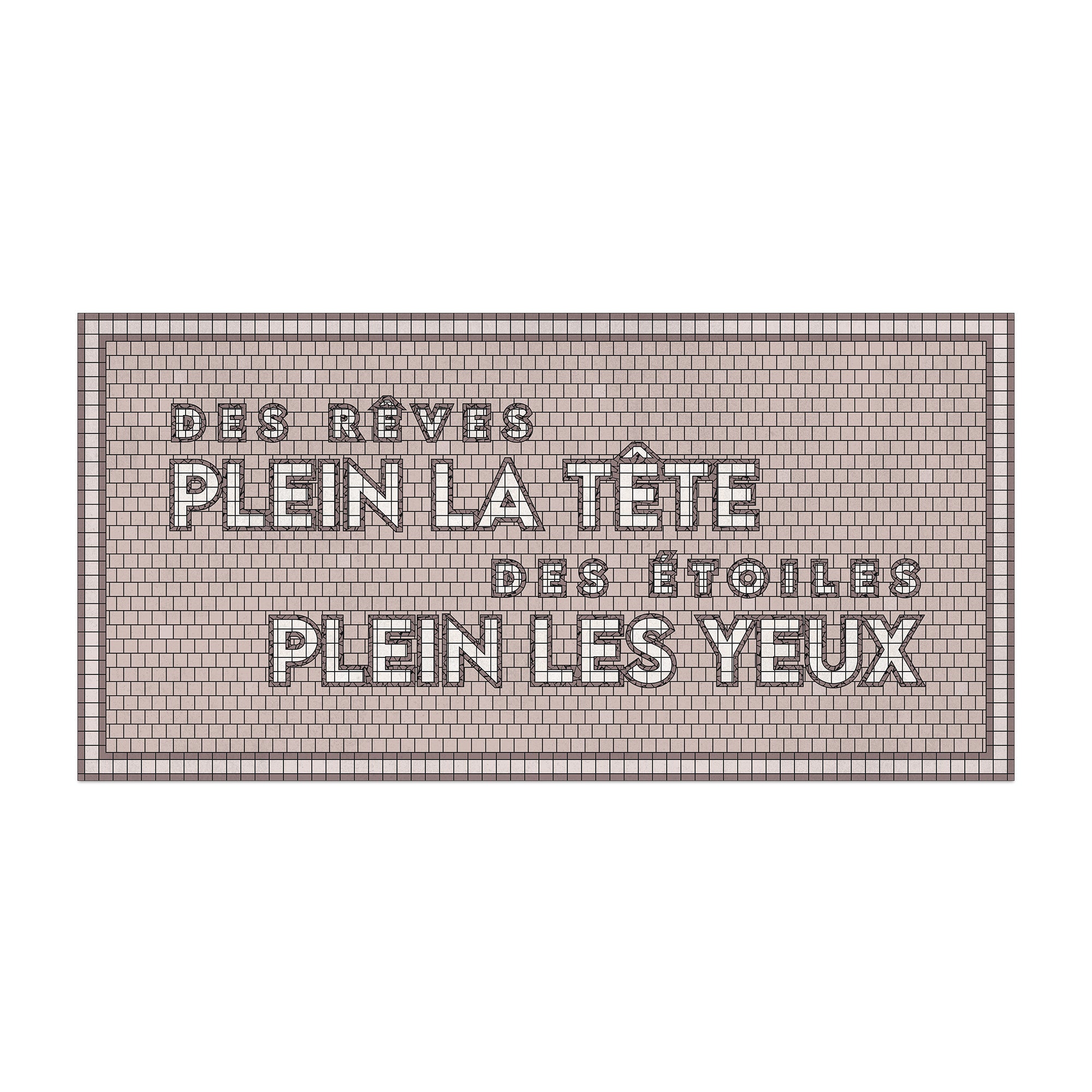 Tapis vinyle personnalisé District - Rose