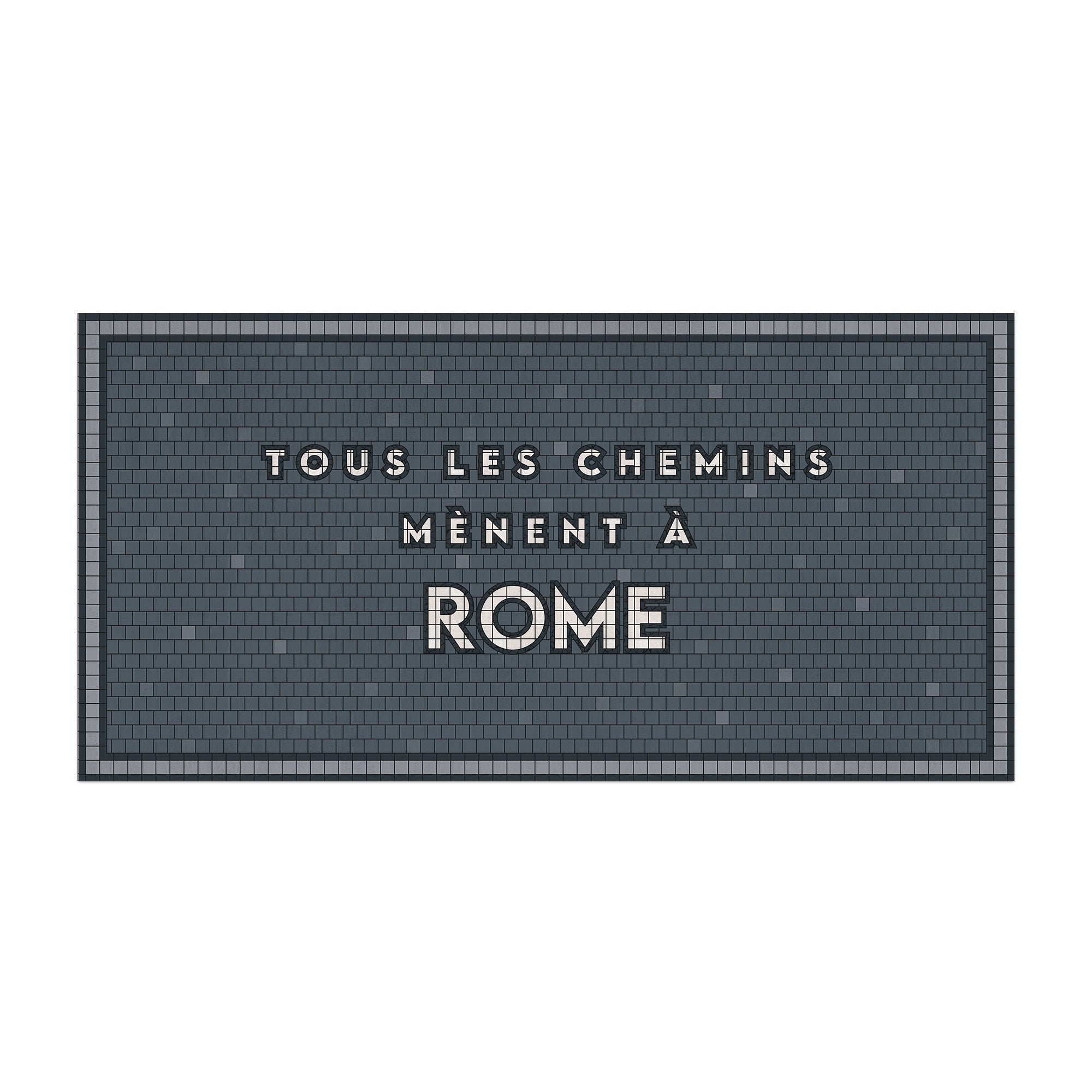 Tapis vinyle personnalisé District - Bleu