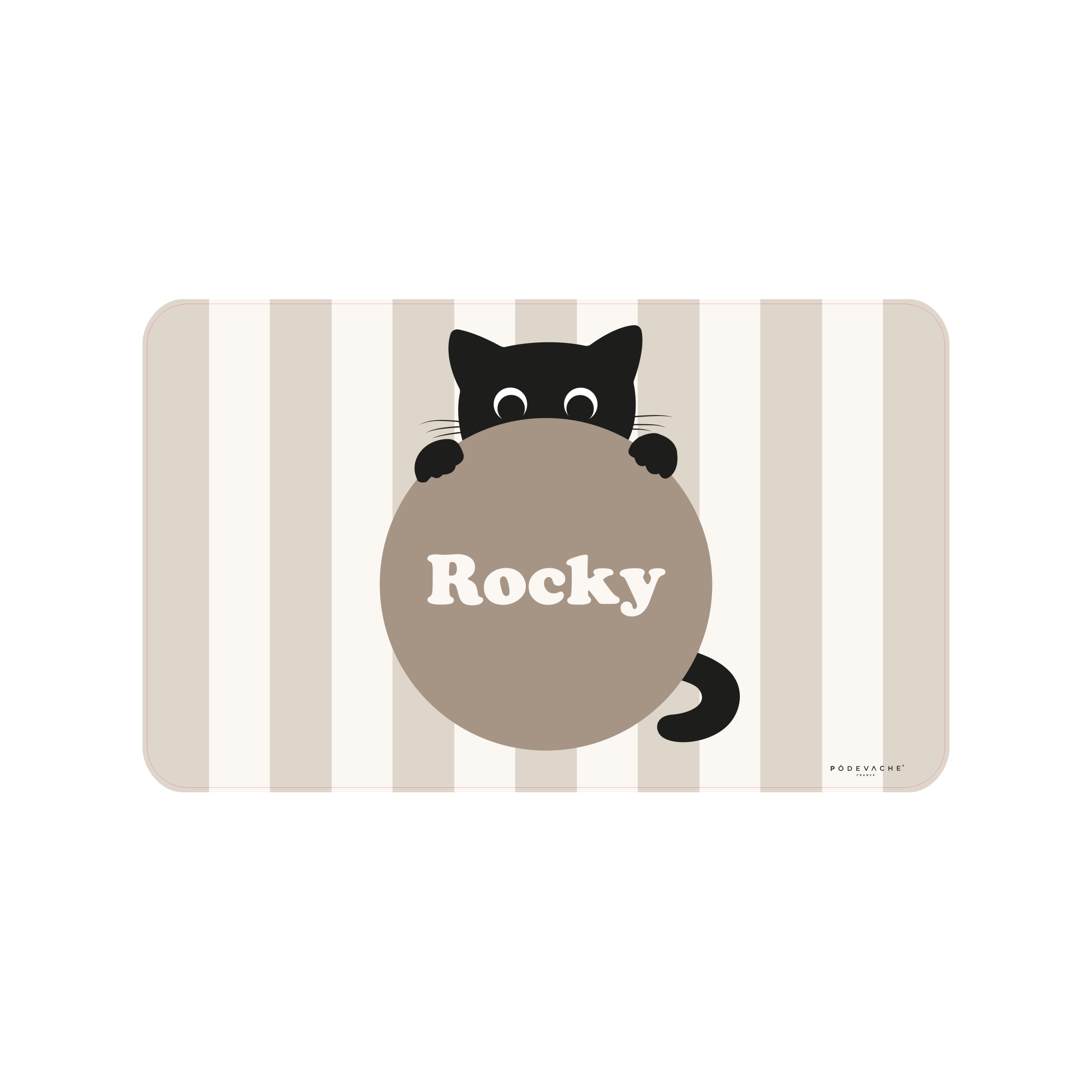 Cat Customizable Vinyl Bowl Mat