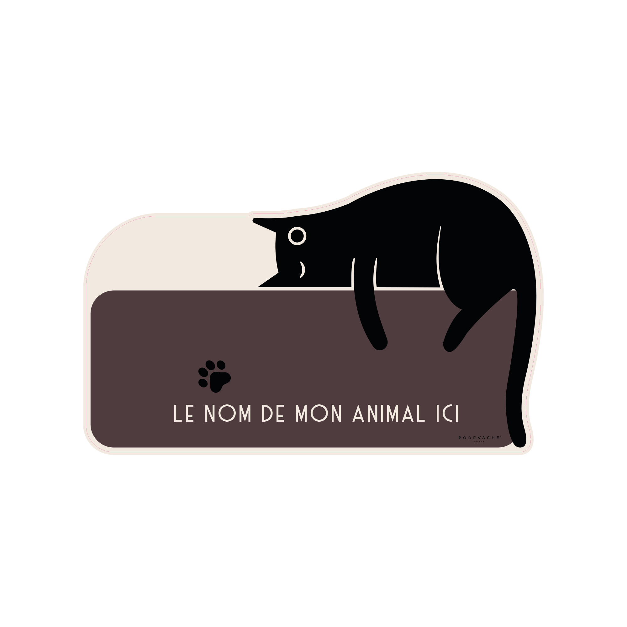 Cat Customizable Vinyl Bowl Mat